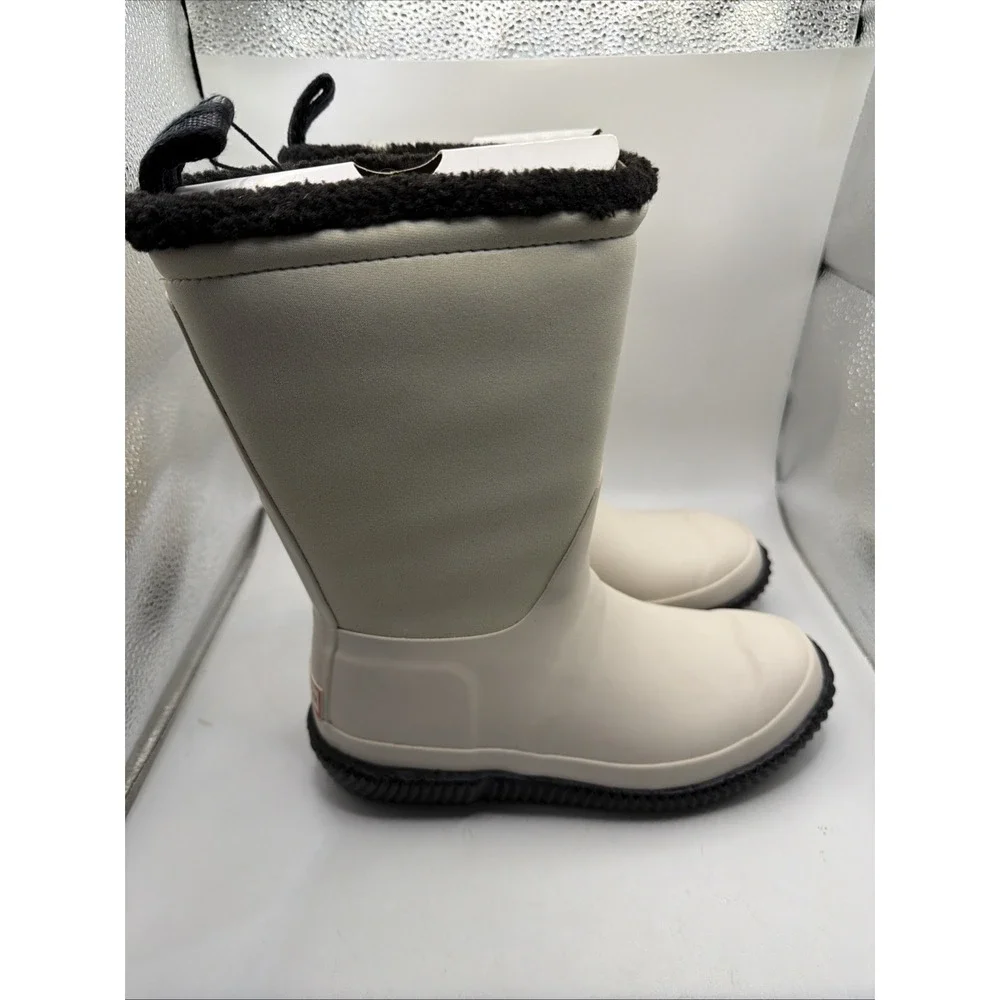 Hunter Women Sherpa White Rubber Fleece‎ Lined Rain Boots. Size 6